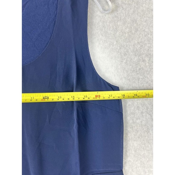 Colleen Lopez Blue Sleeveless Blouse Medium Boat Neck Chic Office Workwear - Picture 7 of 12